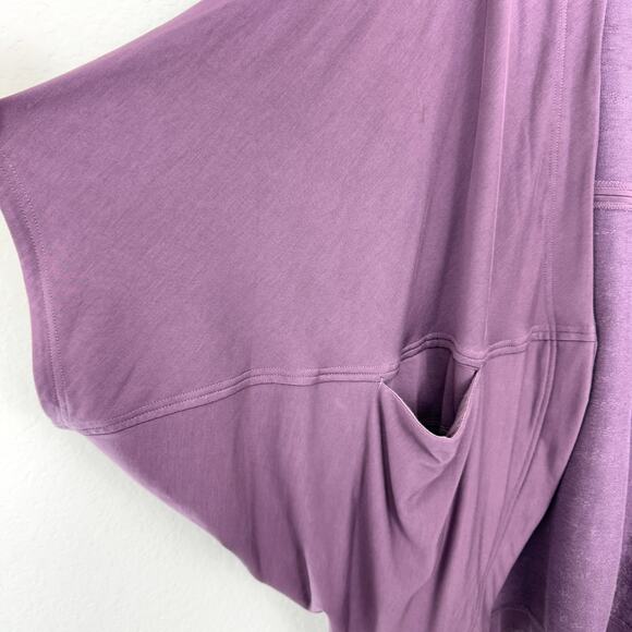 Athleta Womens Cocoon Wrap Top Size L Athleisure Jersey Active Violet Purple - Picture 5 of 8